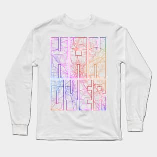 Hanover, Germany City Map Typography - Colorful Long Sleeve T-Shirt